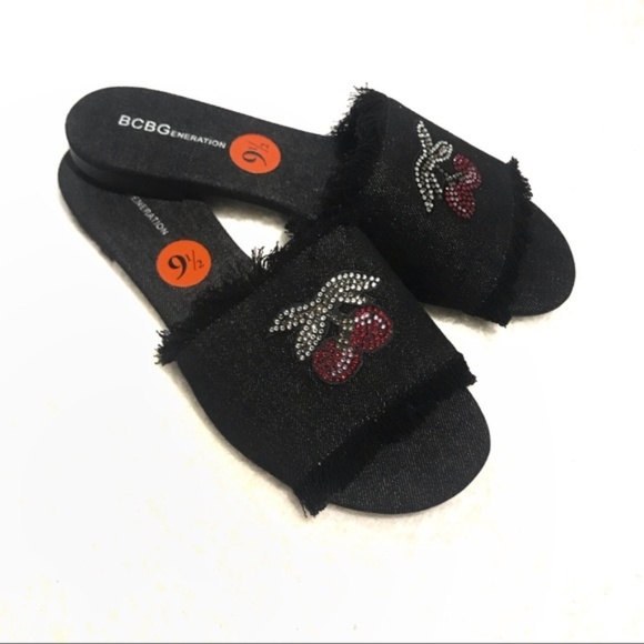BCBGeneration Shoes - BCBGeneration Size 9.5 Cherry Sandals Black Denim BCBGeneration Shoes - BCBGeneration Size 9.5 Cherry Sandals Black Denim